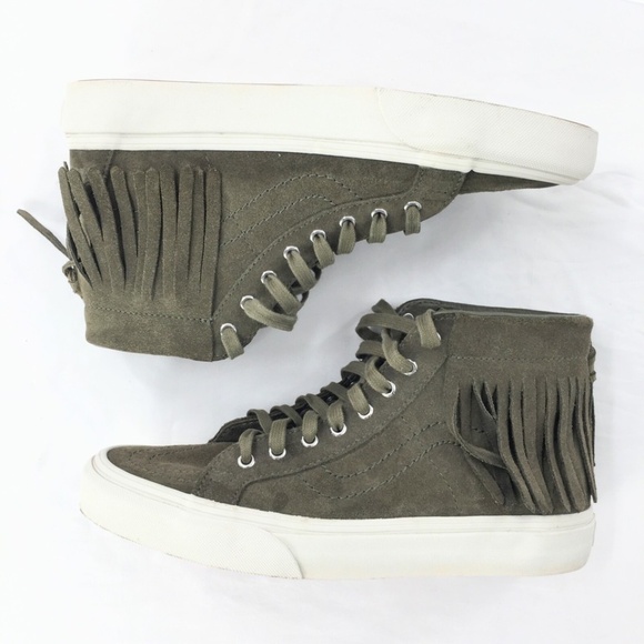 Vans Mens SK8-Hi Sneakers Suede Moccasin Green Port Royal Sz 7 Men / 8.5 Women - Picture 5 of 10